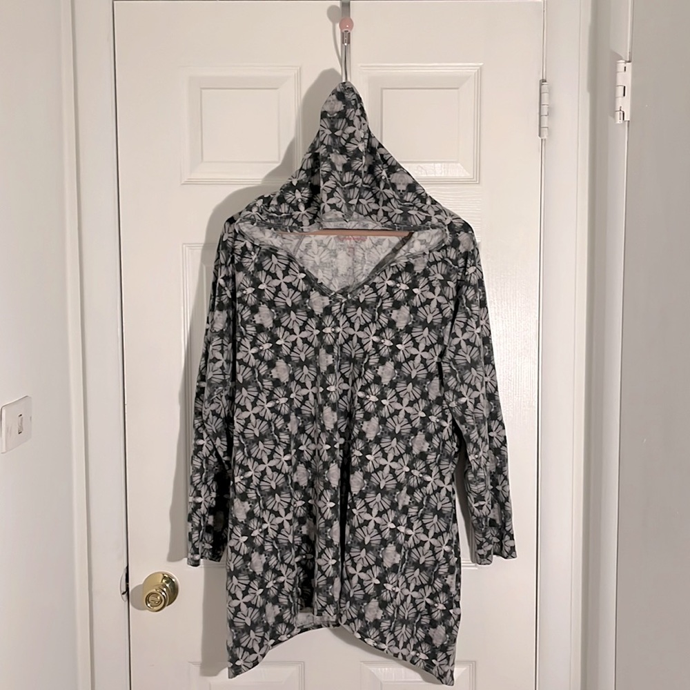 Asymmetrical hem Tunic hoodie